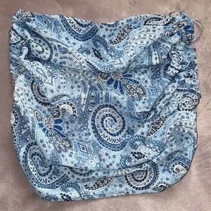 small blue paisley top